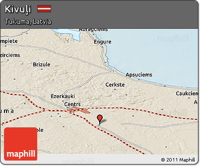 Shaded Relief Panoramic Map of Kivuļi