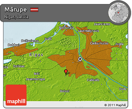 Physical 3D Map of Mārupe