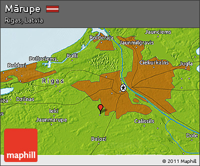 Physical 3D Map of Mārupe
