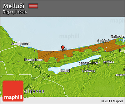 Physical 3D Map of Melluži