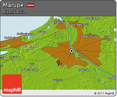 Physical 3D Map of Mārupe