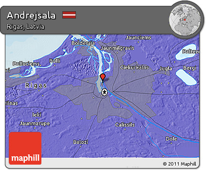 Political 3D Map of Andrejsala