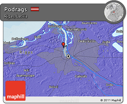 Political 3D Map of Podrags
