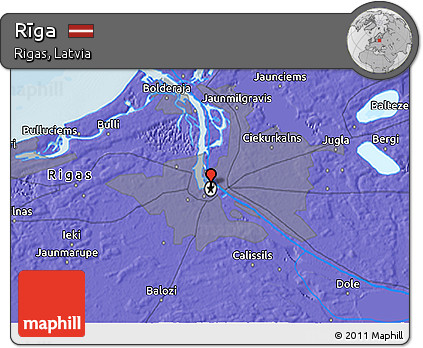 Political 3D Map of Rīga