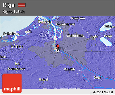 Political 3D Map of Rīga
