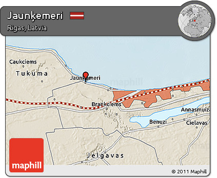 Shaded Relief 3D Map of Jaunķemeri