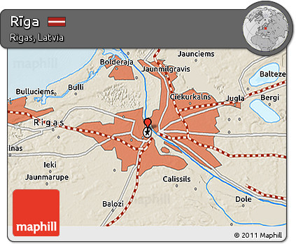 Shaded Relief 3D Map of Rīga