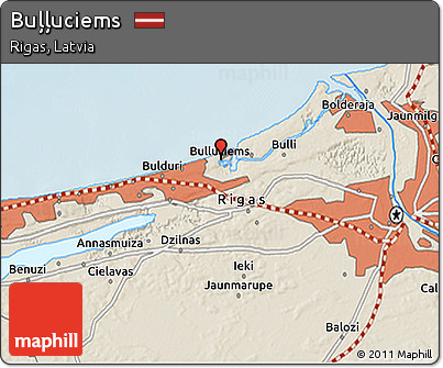 Shaded Relief 3D Map of Buļļuciems