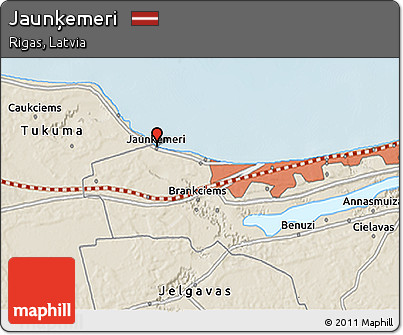 Shaded Relief 3D Map of Jaunķemeri