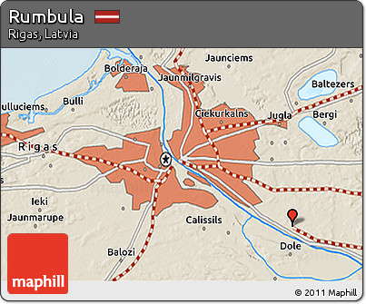 Shaded Relief 3D Map of Rumbula