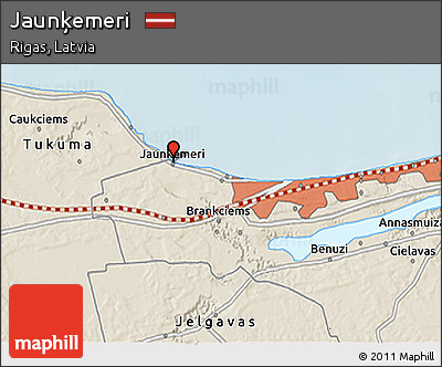 Shaded Relief 3D Map of Jaunķemeri