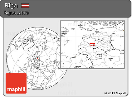 Blank Location Map of Rīga
