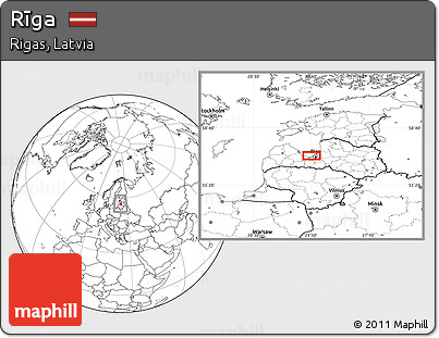 Blank Location Map of Rīga