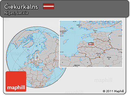 Gray Location Map of Čiekurkalns