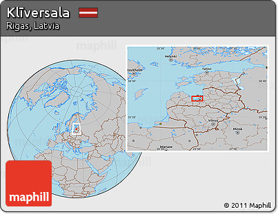 Gray Location Map of Klīversala