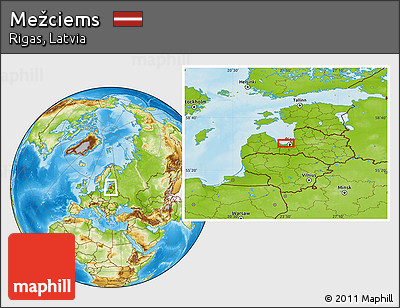 Physical Location Map of Mežciems