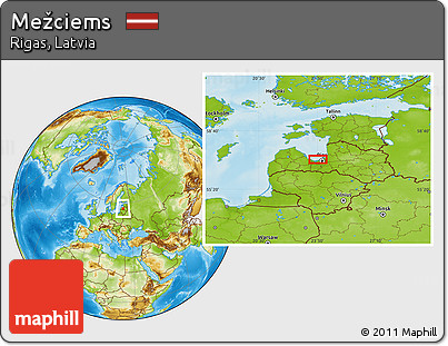 Physical Location Map of Mežciems