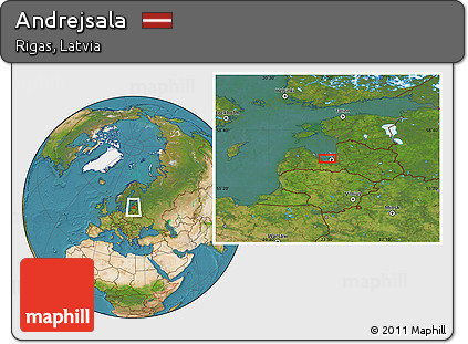 Satellite Location Map of Andrejsala
