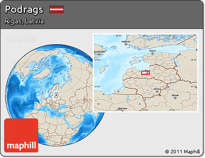 Shaded Relief Location Map of Podrags