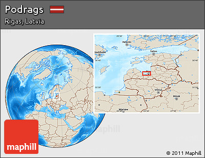 Shaded Relief Location Map of Podrags