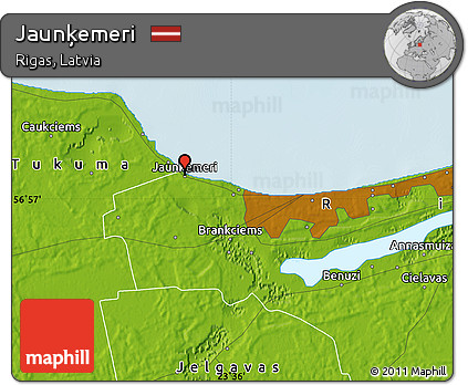 Physical Map of Jaunķemeri