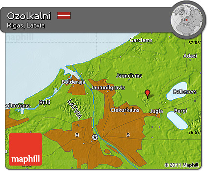 Physical Map of Ozolkalni