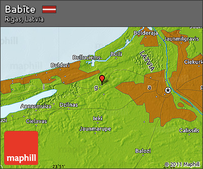 Physical Map of Babīte