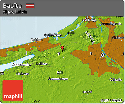 Physical Map of Babīte