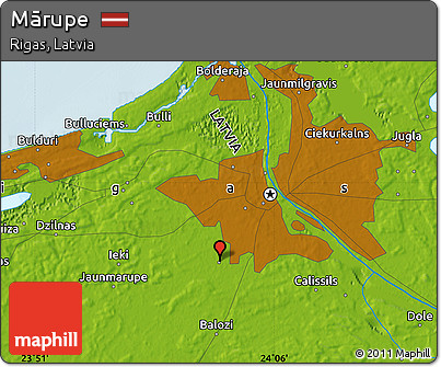 Physical Map of Mārupe