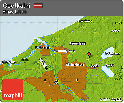 Physical Map of Ozolkalni