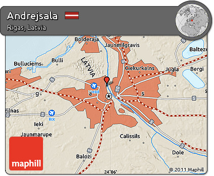 Shaded Relief Map of Andrejsala
