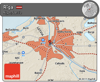 Shaded Relief Map of Rīga