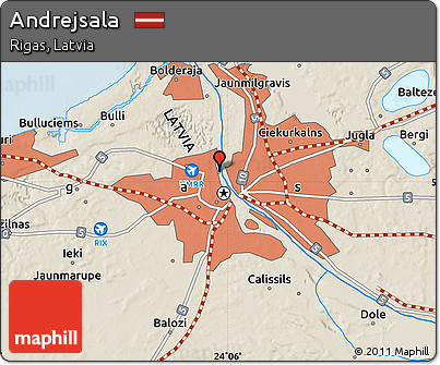 Shaded Relief Map of Andrejsala