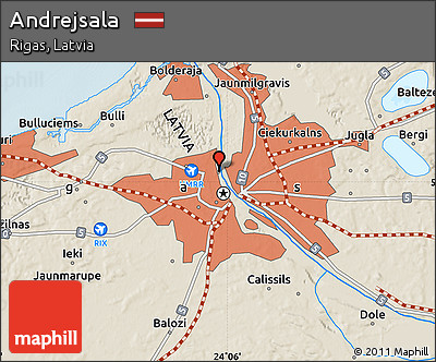Shaded Relief Map of Andrejsala