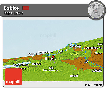 Physical Panoramic Map of Babīte