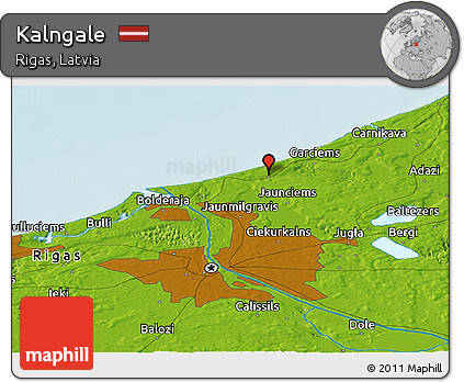 Physical Panoramic Map of Kalngale