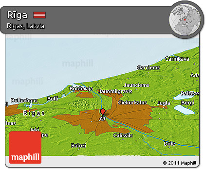 Physical Panoramic Map of Rīga
