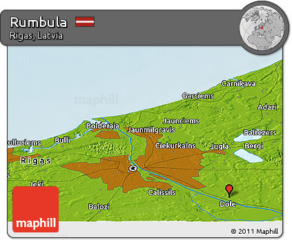 Physical Panoramic Map of Rumbula