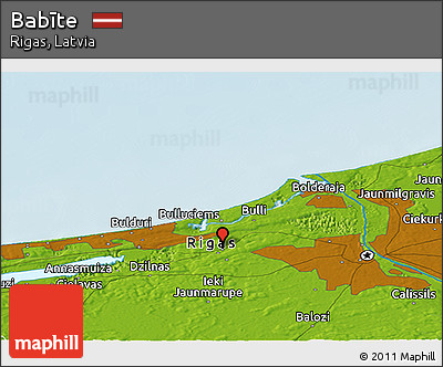 Physical Panoramic Map of Babīte