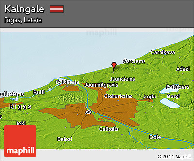 Physical Panoramic Map of Kalngale
