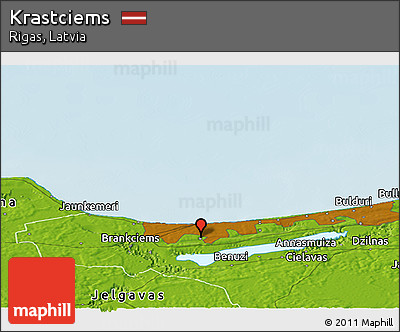 Physical Panoramic Map of Krastciems
