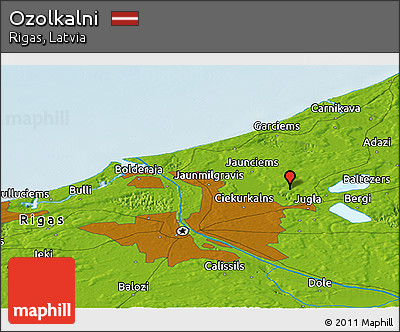 Physical Panoramic Map of Ozolkalni