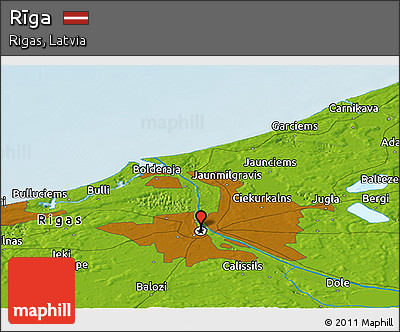 Physical Panoramic Map of Rīga