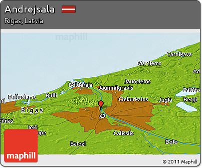 Physical Panoramic Map of Andrejsala