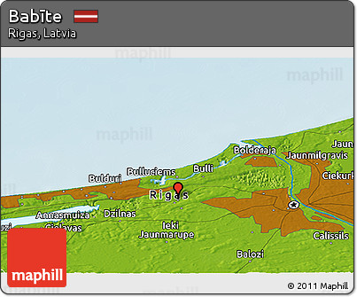 Physical Panoramic Map of Babīte