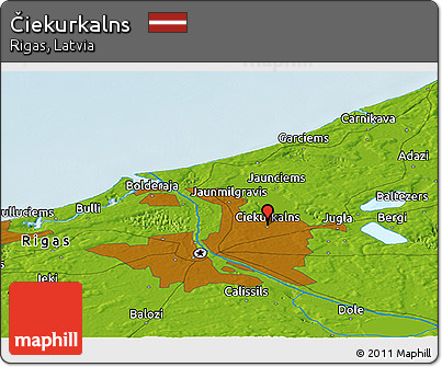 Physical Panoramic Map of Čiekurkalns