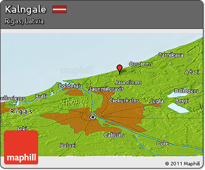 Physical Panoramic Map of Kalngale
