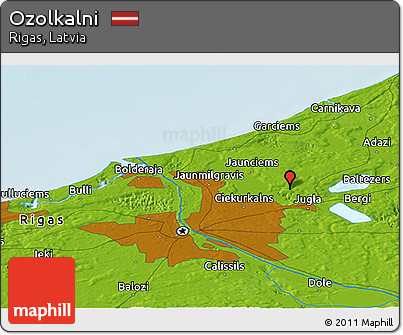 Physical Panoramic Map of Ozolkalni