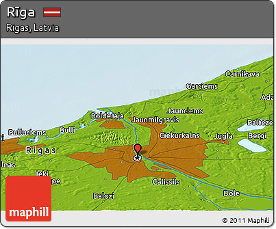 Physical Panoramic Map of Rīga