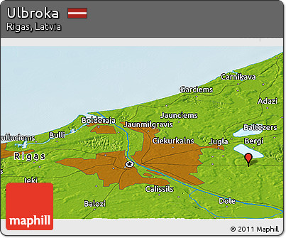 Physical Panoramic Map of Ulbroka